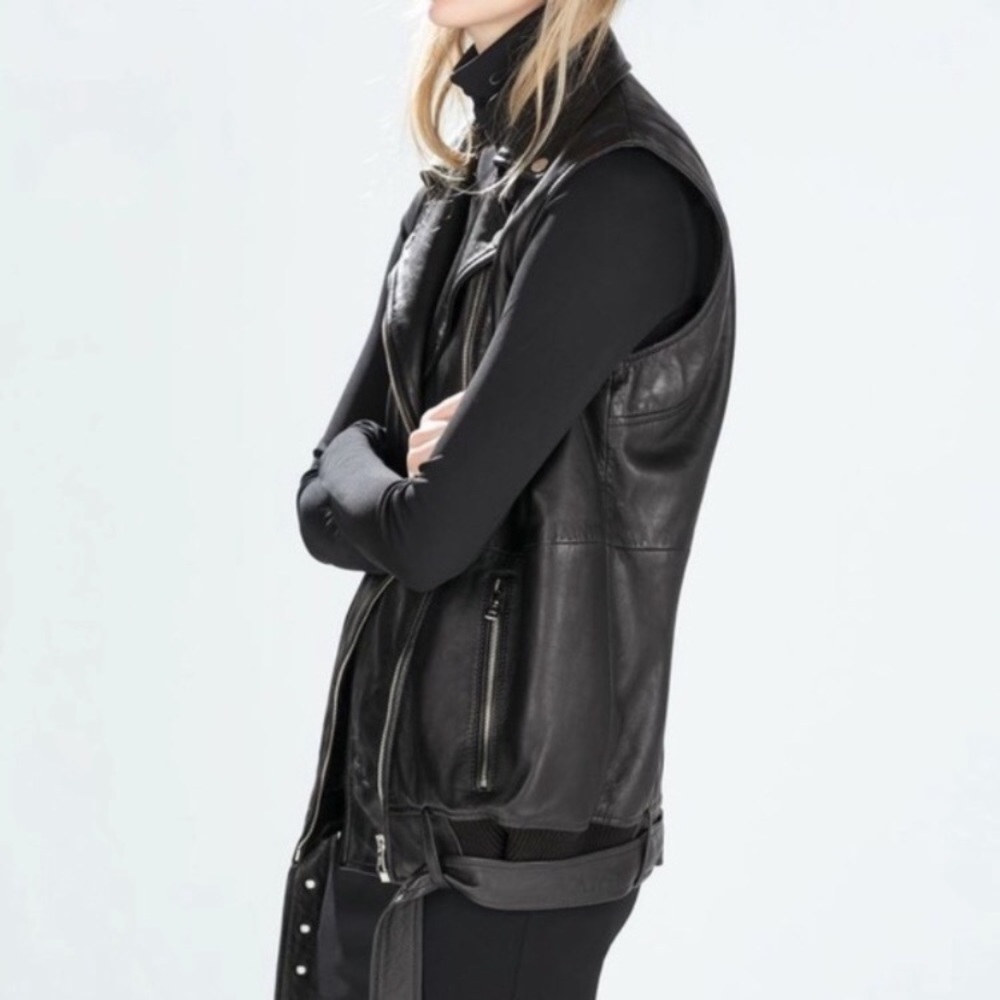 Zara genuine leather vest